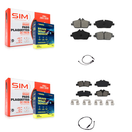 Front Rear Semi-Metallic Disc Brake Pads And Wear Sensors Kit For Mini Cooper KSW-100006