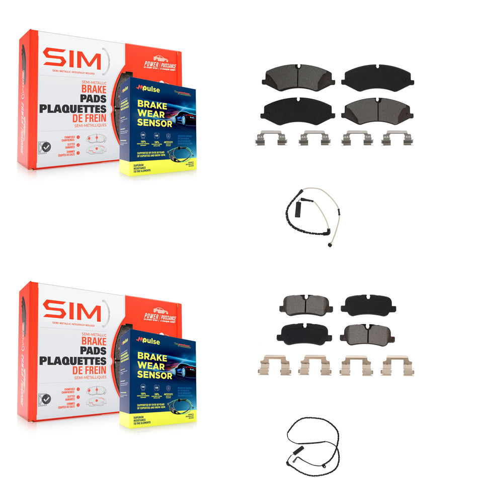 Front Rear Semi-Metallic Disc Brake Pads And Wear Sensors Kit For Land Rover Range KSW-100008