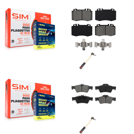 Front Rear Semi-Metallic Brake Pad And Wear Sensor Kit For Mercedes-Benz E350 SL500 SL550 KSW-100015