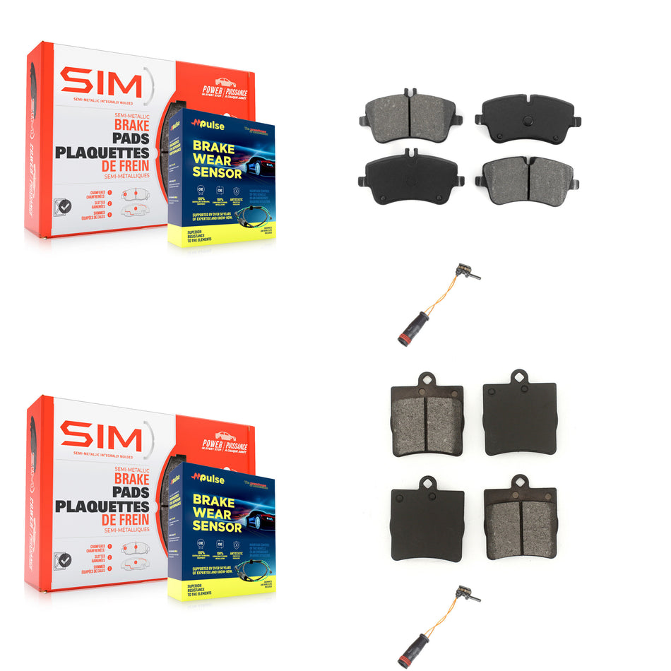 Front Rear Semi-Metallic Disc Brake Pads And Wear Sensors Kit For Mercedes-Benz C230 C240 KSW-100030