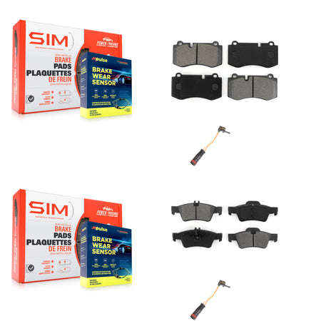 Front Rear Semi-Metallic Brake Pad Wear Sensor Kit For 2007-2008 Mercedes-Benz SL550 5.5L KSW-100033