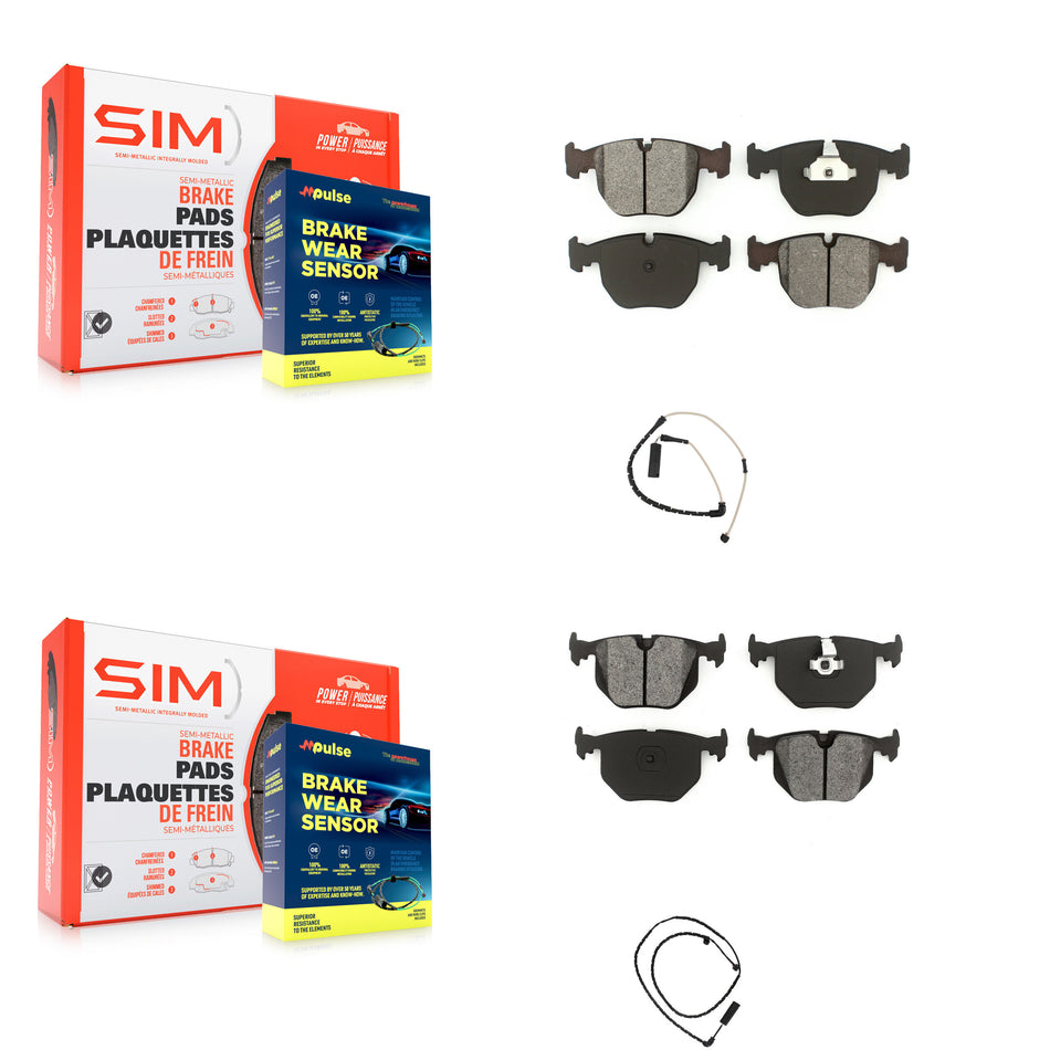 Front Rear Semi-Metallic Disc Brake Pads And Wear Sensors Kit For Land Rover Range KSW-100045