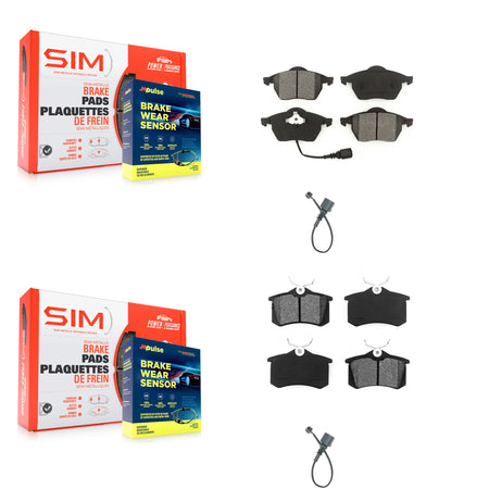 Front Rear Semi-Metallic Disc Brake Pads Extra Wear Sensor Kit For 2003-2006 Audi TT 1.8L KSW-100047