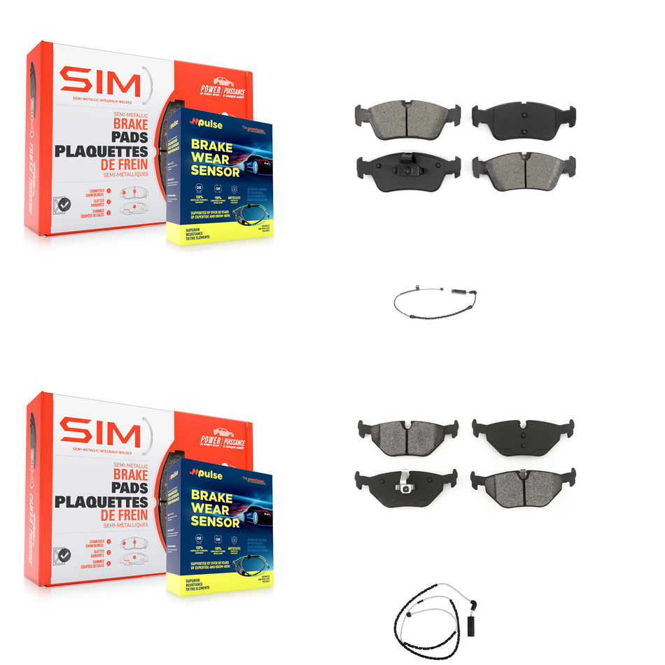 Front Rear Semi-Metallic Disc Brake Pads And Wear Sensors Kit For BMW Z4 KSW-100069