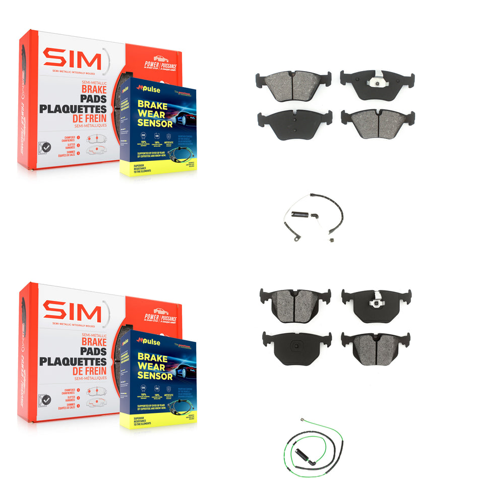 Front Rear Semi-Metallic Disc Brake Pads And Wear Sensors Kit For BMW Z4 KSW-100070