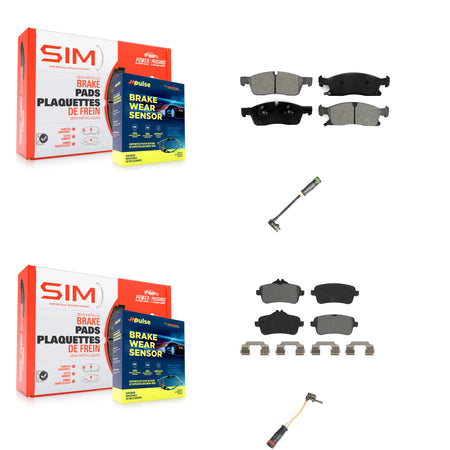 Front Rear Semi-Metallic Brake Pads Wear Sensor Kit For Mercedes-Benz GLE400 GL350 GLS450 KSW-100077