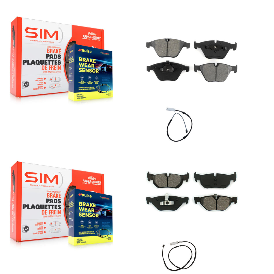 Front Rear Semi-Metallic Disc Brake Pads And Wear Sensors Kit For BMW X1 KSW-100090