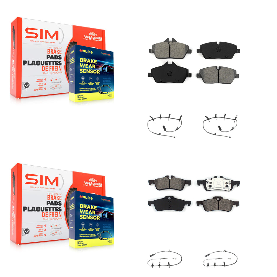Front Rear Semi-Metallic Disc Brake Pads And Wear Sensors Kit For Mini Cooper KSW-100108