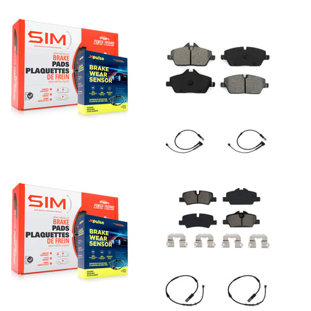 Front Rear Semi-Metallic Disc Brake Pads And Wear Sensors Kit For Mini Cooper KSW-100122