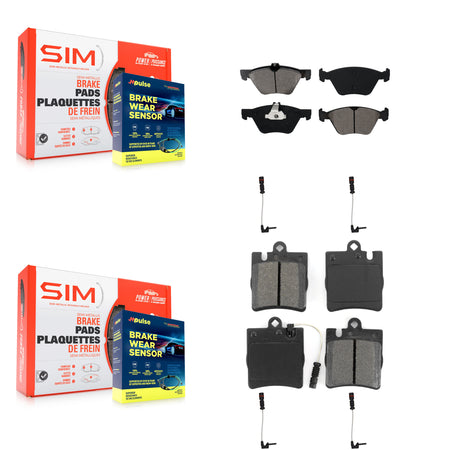 Front Rear Semi-Metallic Brake Pads & Extra Wear Sensor Kit For Mercedes-Benz E320 CLK320 KSW-100147