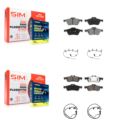 Front Rear Semi-Metallic Disc Brake Pads And Wear Sensors Kit For 2006 Mini Cooper 1.6L KSW-100153