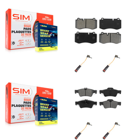 Front Rear Semi-Metallic Brake Pad Wear Sensor Kit For 2007-2008 Mercedes-Benz SL550 5.5L KSW-100167