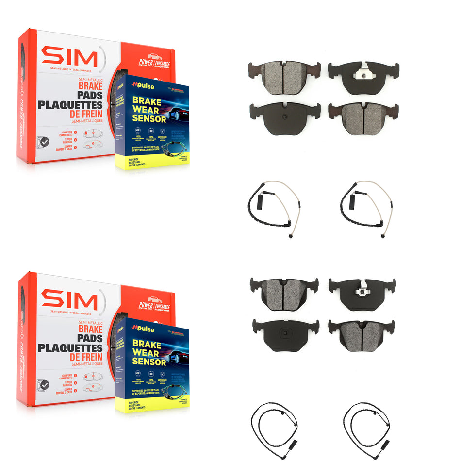 Front Rear Semi-Metallic Disc Brake Pads And Wear Sensors Kit For Land Rover Range KSW-100189