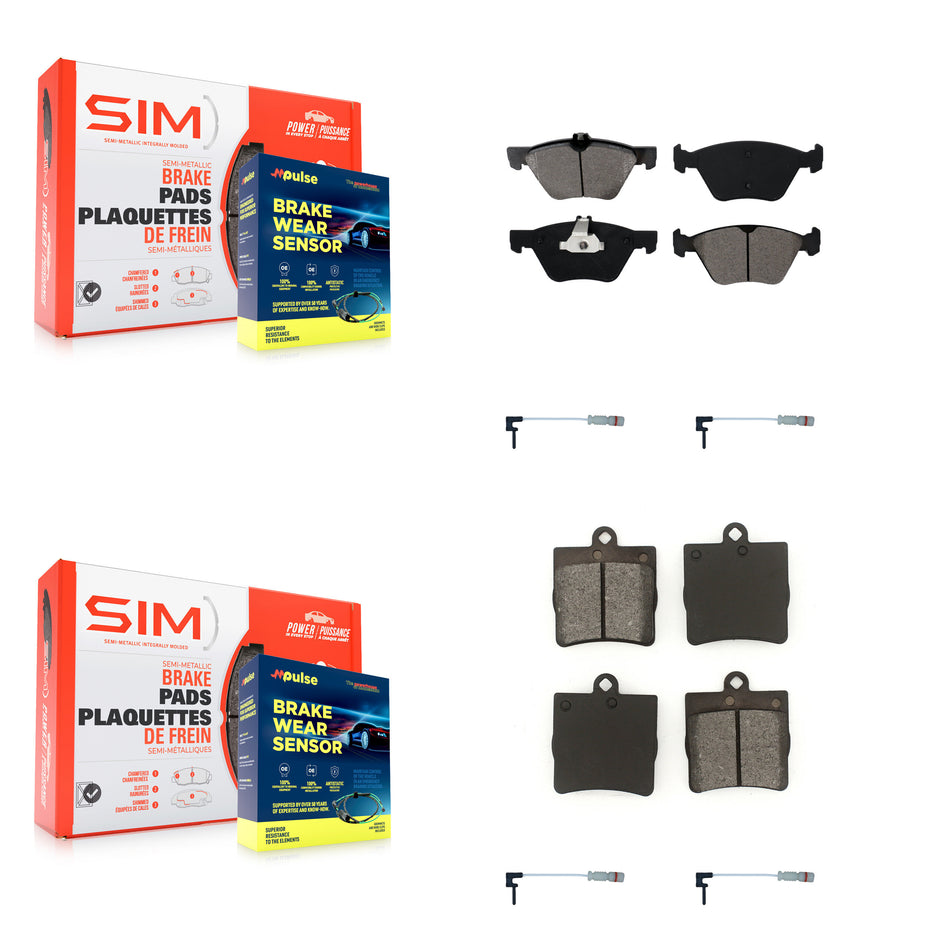 Front Rear Semi-Metallic Disc Brake Pads And Wear Sensors Kit For Chrysler Crossfire KSW-100197