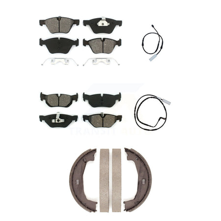 Front Rear Semi-Metallic Disc Brake Pads And Wear Sensors Kit (5Pc) For BMW 128i 3.0L KSW-100205