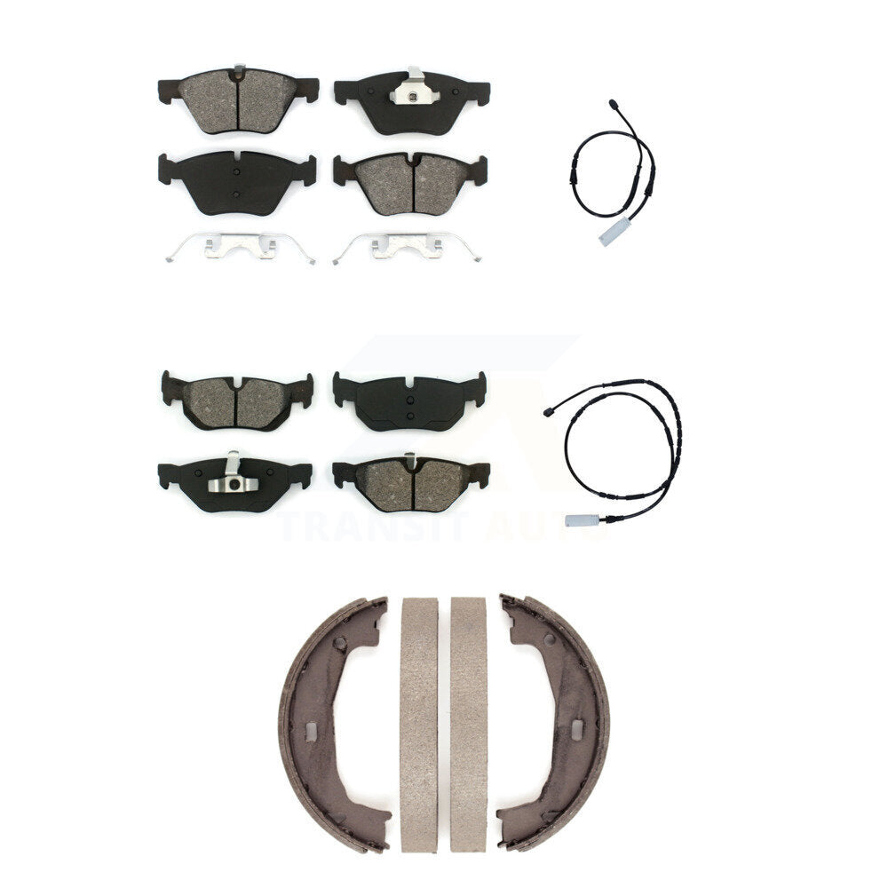 Front Rear Semi-Metallic Disc Brake Pads And Wear Sensor Kit (5Pc) For 2013 BMW 128i 3.0L KSW-100207