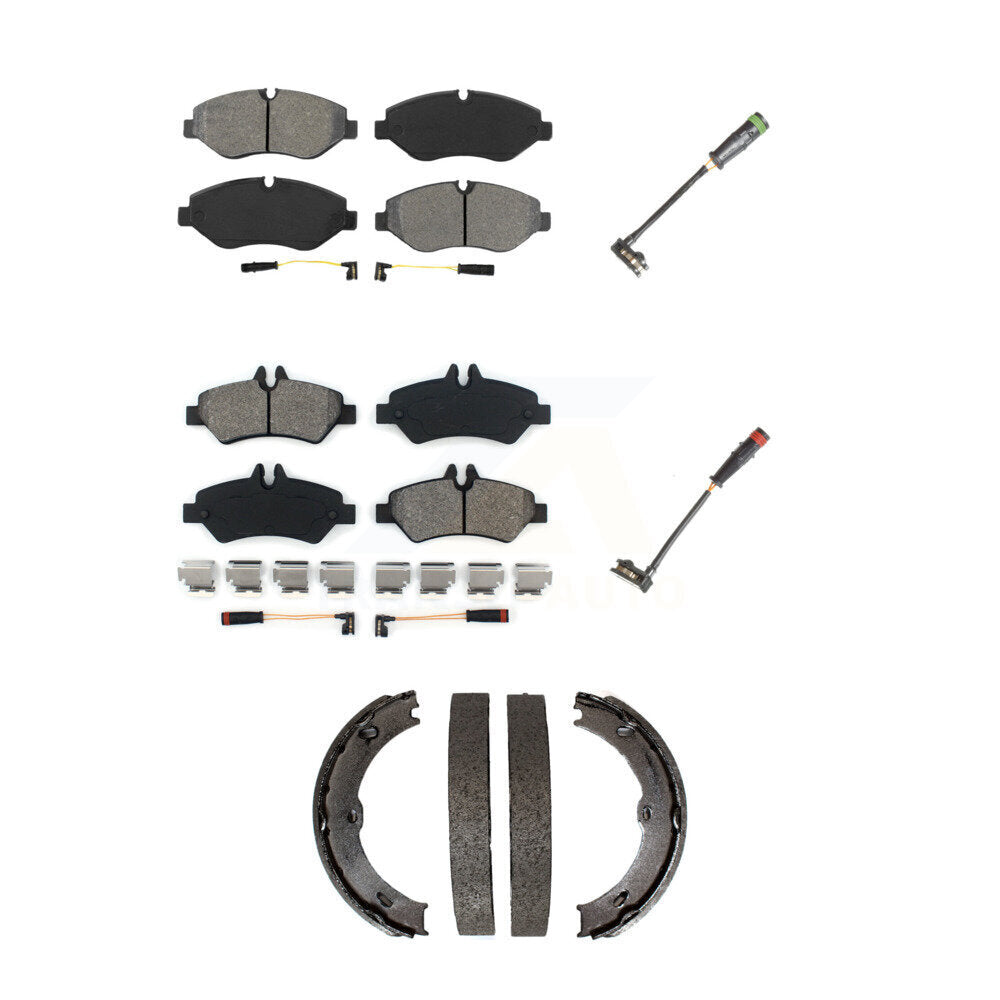 Front Rear Semi-Metallic Brake Pads & Extra Wear Sensor Kit (5Pc) For Sprinter 2500 Dodge KSW-100217