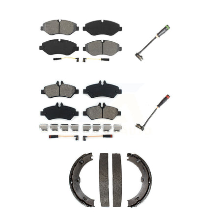 Front Rear Semi-Metallic Brake Pads & Extra Wear Sensor Kit (5Pc) For Sprinter 2500 Dodge KSW-100217