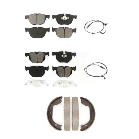 Front Rear Semi-Metallic Disc Brake Pads And Wear Sensors Kit (5Pc) For BMW X5 X6 KSW-100219