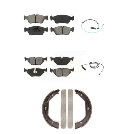 Front Rear Semi-Metallic Brake Pad And Wear Sensor Kit (5Pc) For 2001-2005 BMW 325xi 2.5L KSW-100221