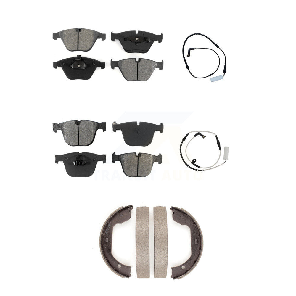 Front Rear Semi-Metallic Brake Pads & Wear Sensor Kit (5Pc) For BMW 750i 750Li 745i 745Li KSW-100228