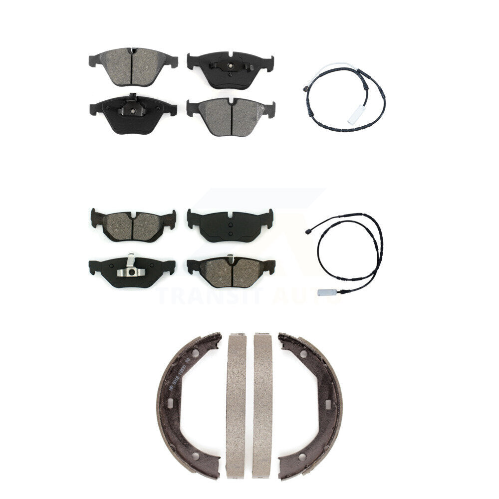 Front Rear Semi-Metallic Disc Brake Pads And Wear Sensors Kit (5Pc) For BMW 328i xDrive KSW-100230