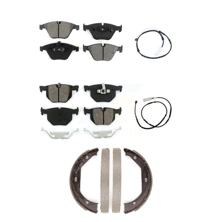 Front Rear Semi-Metallic Disc Brake Pads And Wear Sensors Kit (5Pc) For BMW X1 KSW-100232