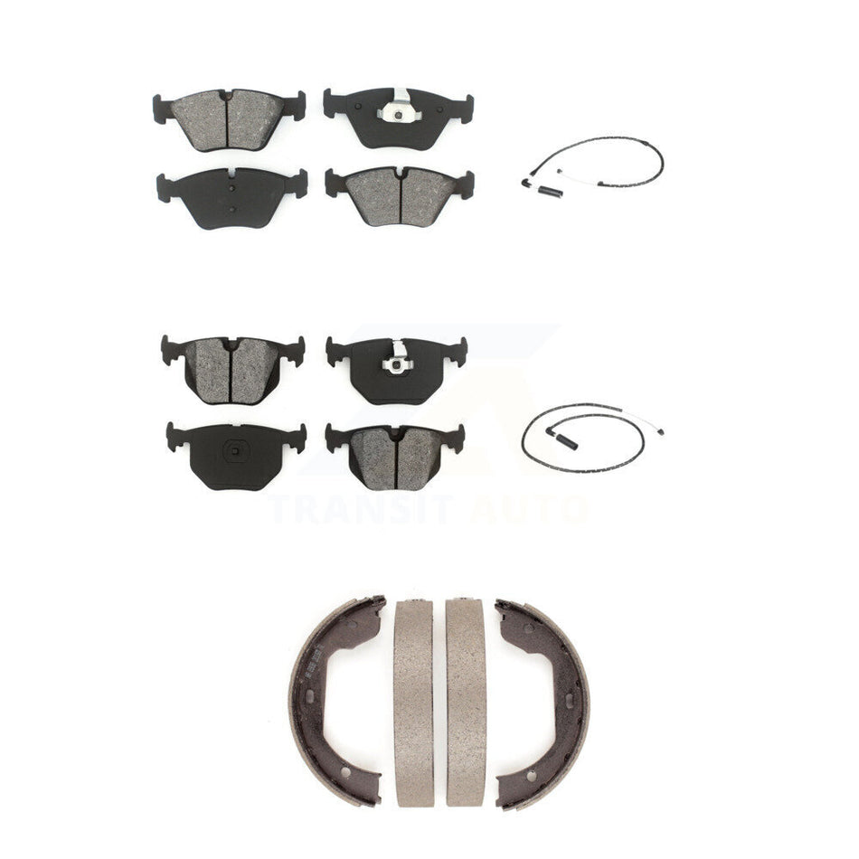 Front Rear Semi-Metallic Disc Brake Pads And Wear Sensors Kit (5Pc) For 2004-2010 BMW X3 KSW-100244