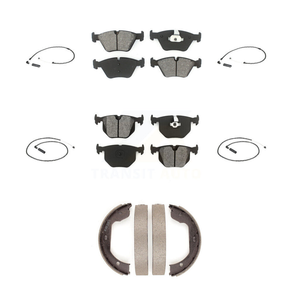 Front Rear Semi-Metallic Disc Brake Pads And Wear Sensors Kit (7Pc) For 2004-2010 BMW X3 KSW-100247