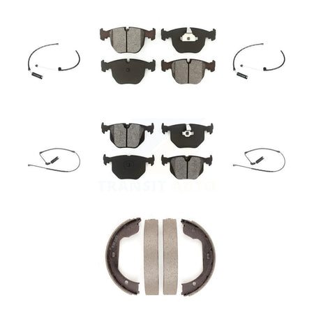Front Rear Semi-Metallic Disc Brake Pads And Wear Sensors Kit (7Pc) For BMW X5 KSW-100248