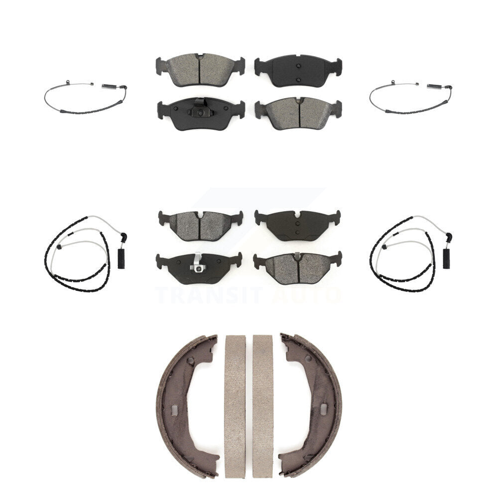 Front Rear Semi-Metallic Disc Brake Pads And Wear Sensors Kit (7Pc) For BMW Z4 KSW-100249