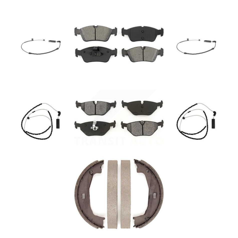 Front Rear Semi-Metallic Disc Brake Pads And Wear Sensors Kit (7Pc) For BMW Z4 KSW-100249
