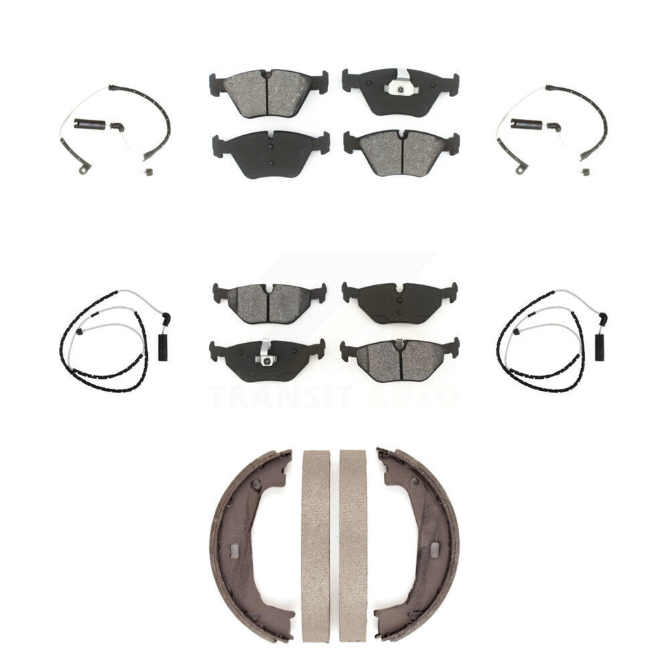 Front Rear Semi-Metallic Disc Brake Pads And Wear Sensors Kit (7Pc) For BMW Z4 KSW-100250