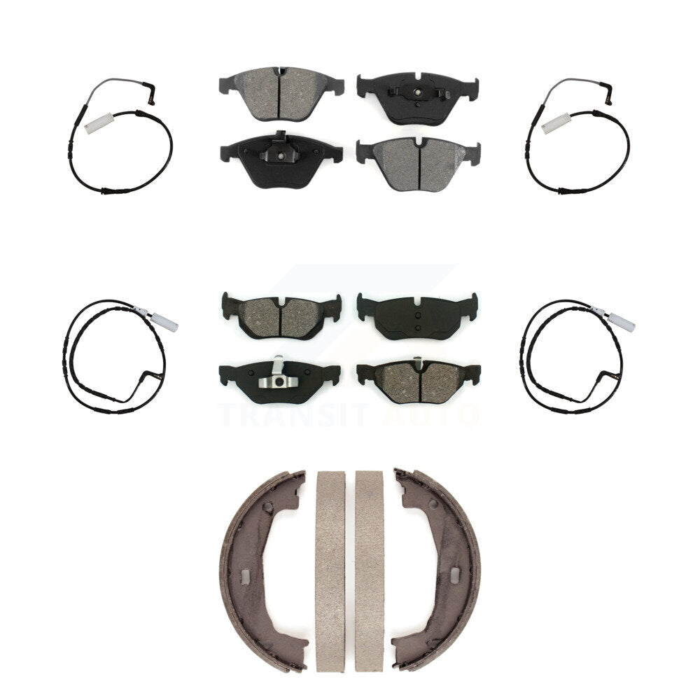 Front Rear Semi-Metallic Disc Brake Pads And Wear Sensors Kit (7Pc) For BMW 323i 328i KSW-100255