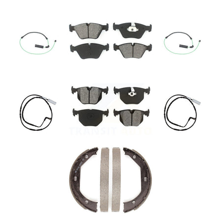 Front Rear Semi-Metallic Disc Brake Pad And Wear Sensor Kit (7Pc) For 2005 BMW 330xi 3.0L KSW-100256