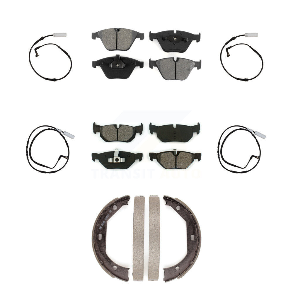 Front Rear Semi-Metallic Disc Brake Pads And Wear Sensors Kit (7Pc) For BMW 328i KSW-100262