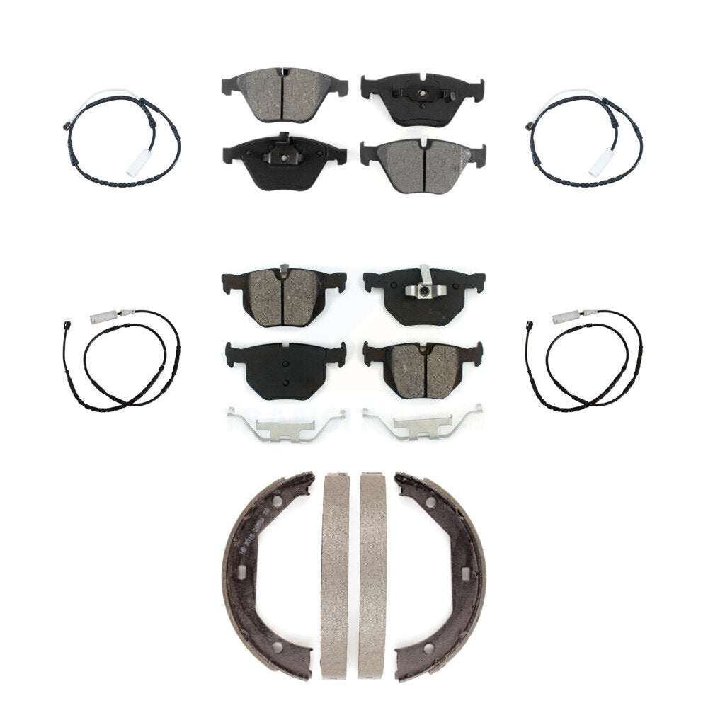 Front Rear Semi-Metallic Disc Brake Pads And Wear Sensors Kit (7Pc) For BMW X1 KSW-100271