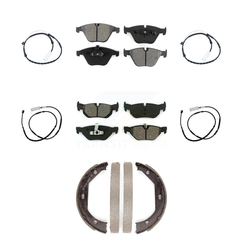 Front Rear Semi-Metallic Disc Brake Pads And Wear Sensors Kit (7Pc) For BMW X1 KSW-100272