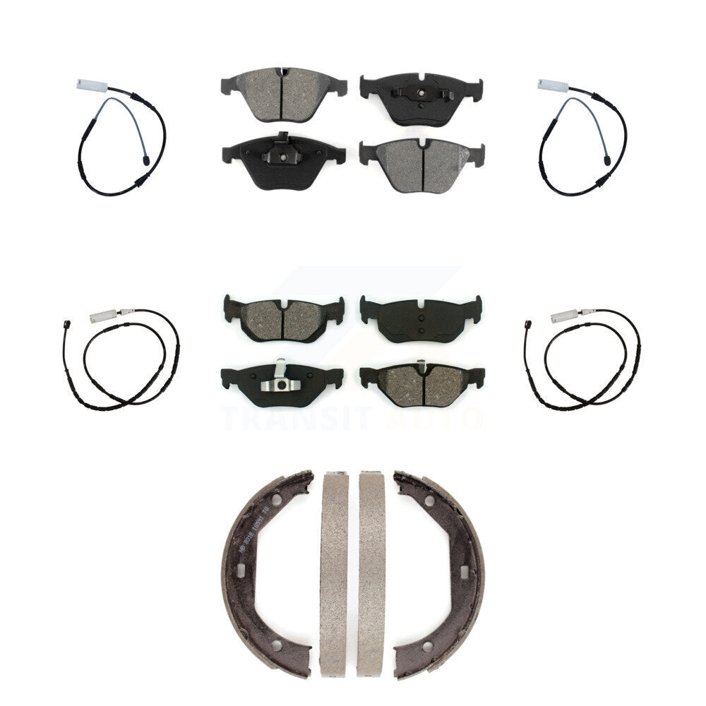 Front Rear Semi-Metallic Disc Brake Pads And Wear Sensors Kit (7Pc) For BMW X1 KSW-100273