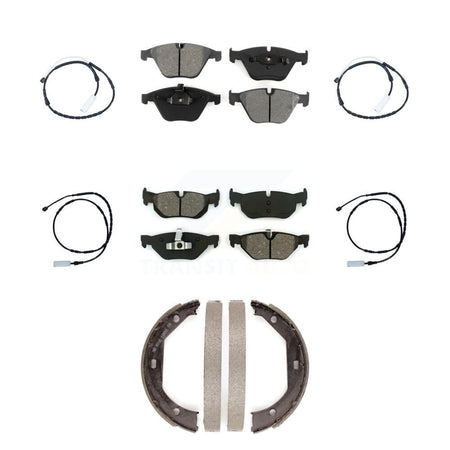 Front Rear Semi-Metallic Disc Brake Pads And Wear Sensors Kit (7Pc) For BMW 328i xDrive KSW-100278