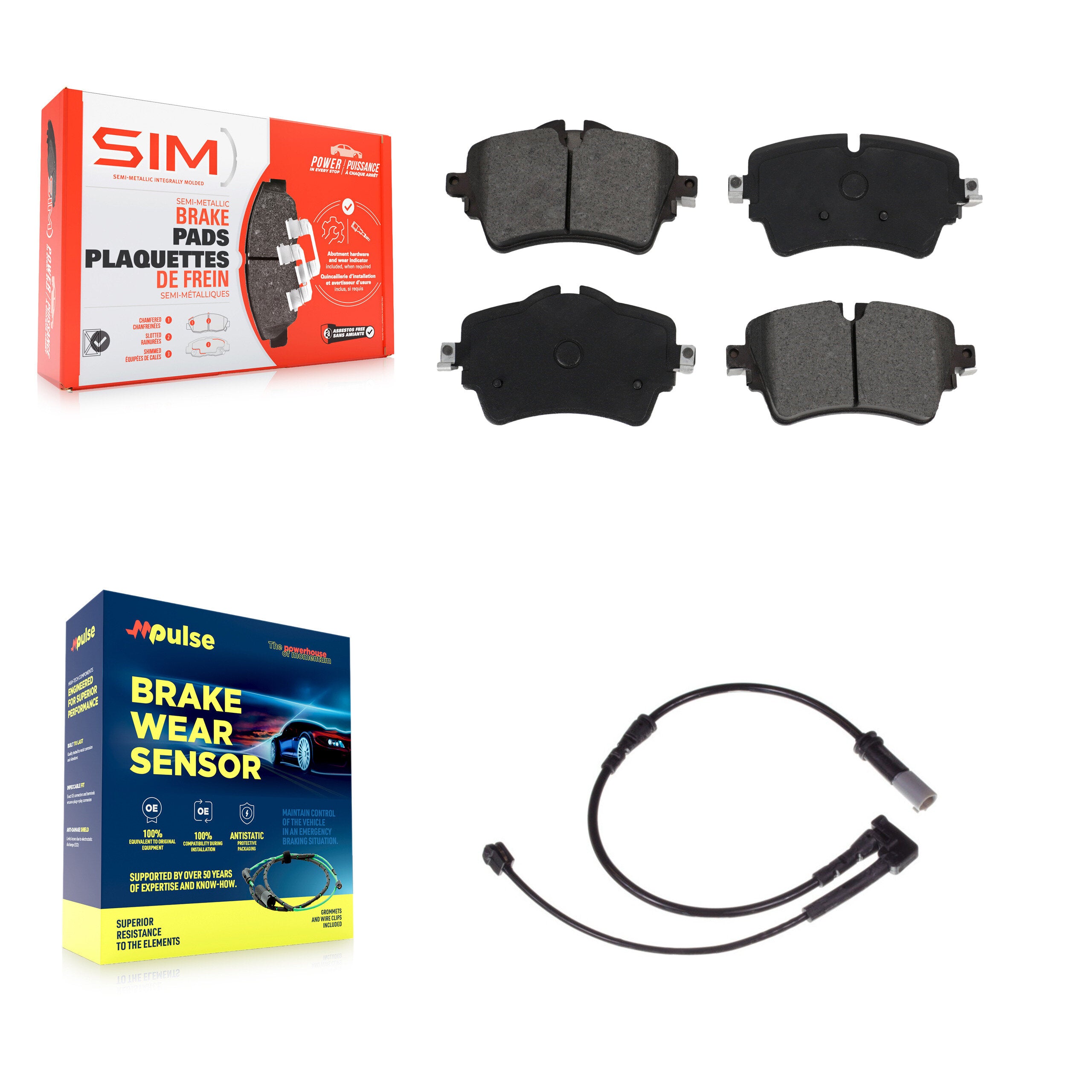 Front Semi-Metallic Disc Brake Pads And Wear Sensors Kit For Mini Cooper KSW-100292