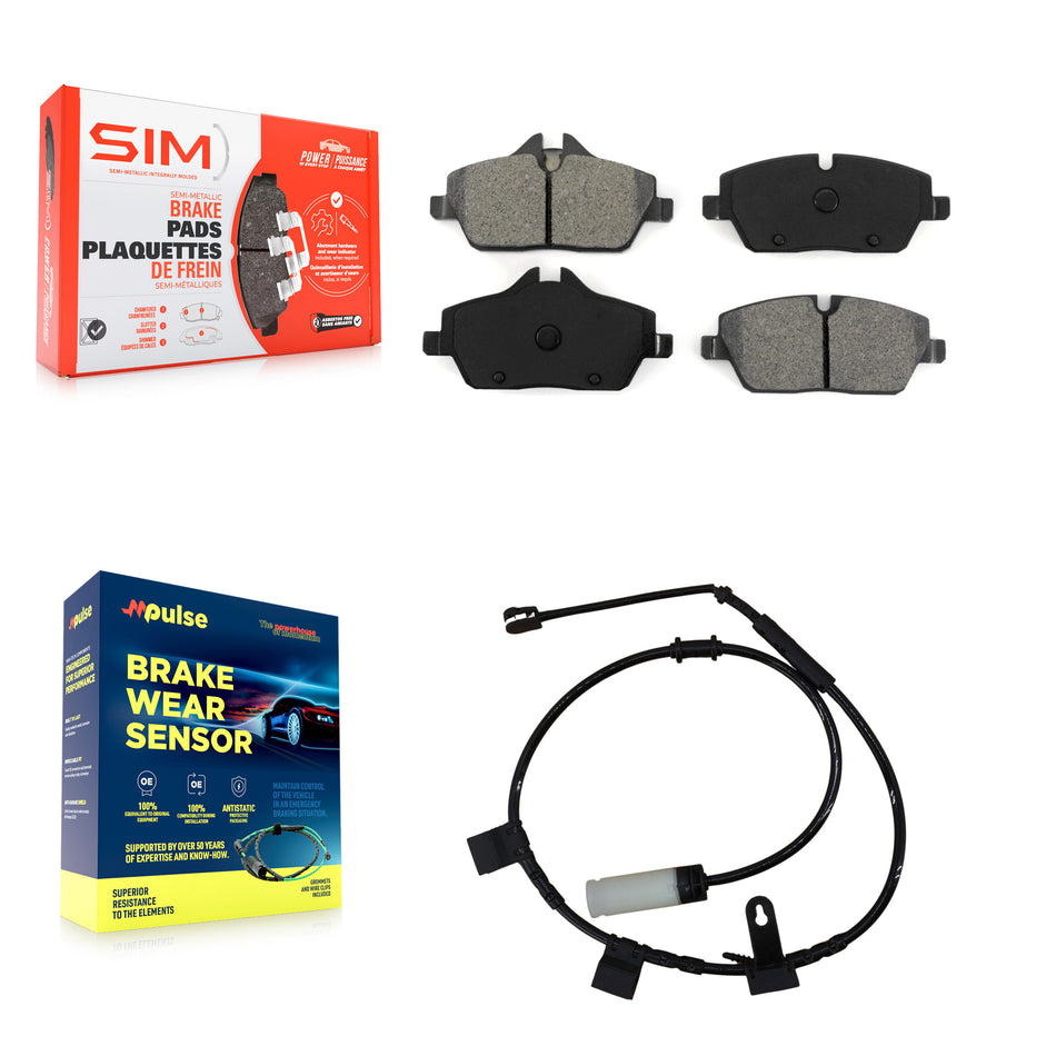 Front Semi-Metallic Disc Brake Pads And Wear Sensors Kit For Mini Cooper KSW-100295