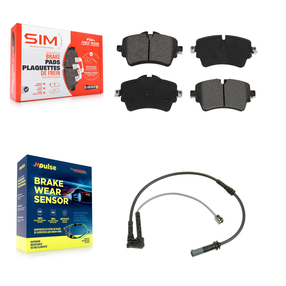 Front Semi-Metallic Disc Brake Pads And Wear Sensors Kit For Mini Cooper Clubman KSW-100297