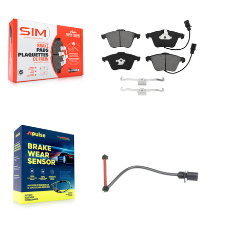 Front Semi-Metallic Disc Brake Pads And Extra Wear Sensors Kit For 2011 Audi A6 Quattro KSW-100320