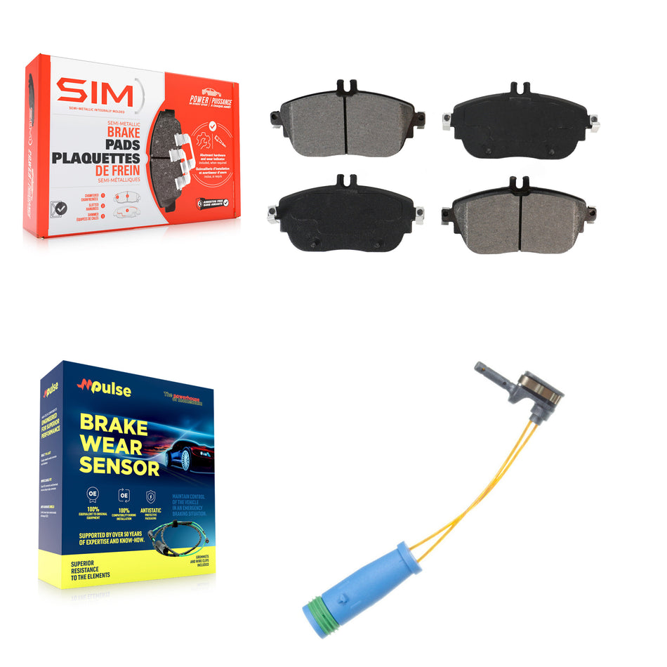 Front Semi-Metallic Disc Brake Pad Wear Sensor Kit For Mercedes-Benz GLA250 CLA250 B250 B KSW-100321