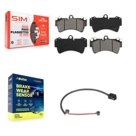 Front Semi-Metallic Disc Brake Pads And Wear Sensors Kit For Audi Q7 Porsche Cayenne KSW-100325