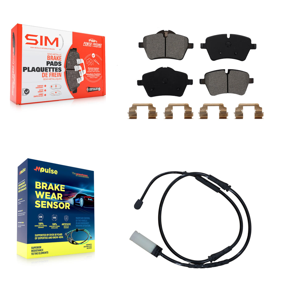 Front Semi-Metallic Disc Brake Pad And Wear Sensor Kit For Mini Cooper Countryman Paceman KSW-100356
