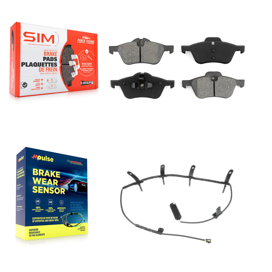 Front Semi-Metallic Disc Brake Pads And Wear Sensors Kit For Mini Cooper KSW-100358