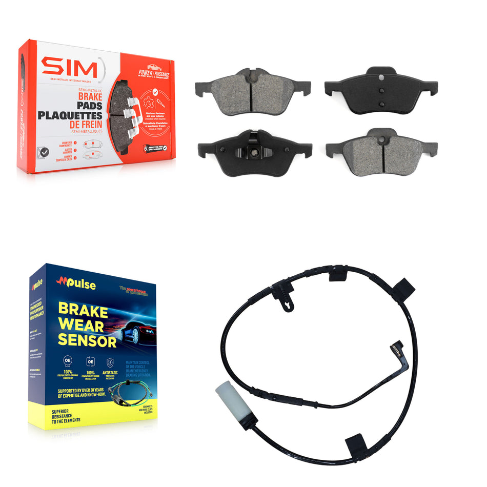 Front Semi-Metallic Disc Brake Pads And Wear Sensors Kit For Mini Cooper KSW-100362