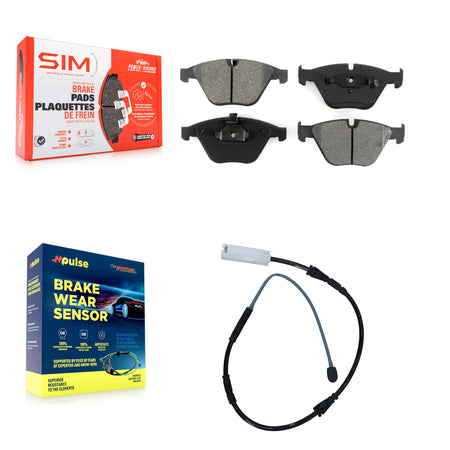 Front Semi-Metallic Disc Brake Pads And Wear Sensors Kit For BMW X1 KSW-100384